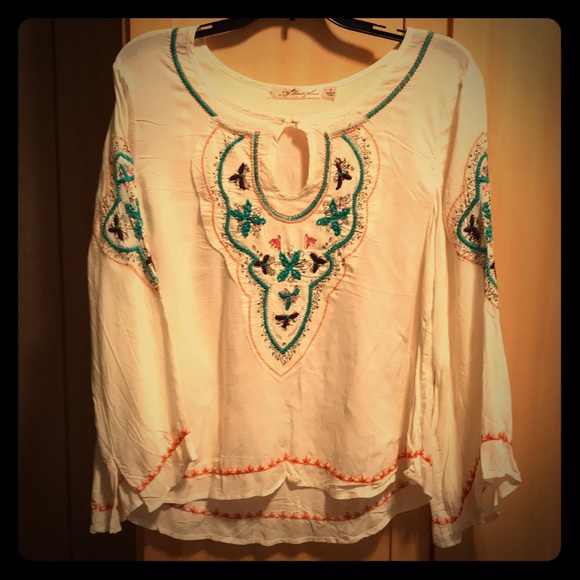 Embroidered Peasant Top - Picture 3 of 7